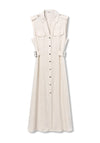 Tiffosi Womens Favo Buckle Detail Shirt Dress, Beige