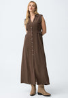 Tiffosi Womens Favo Buckle Detail Shirt Dress, Brown