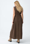 Tiffosi Womens Favo Buckle Detail Shirt Dress, Brown