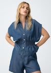 Tiffosi Womens Lence V Neck Denim Top, Blue