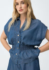 Tiffosi Womens Lence V Neck Denim Top, Blue