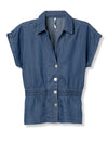 Tiffosi Womens Lence V Neck Denim Top, Blue