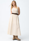 Tiffosi Womens Fuji Contrast Striped Maxi Dress, Beige