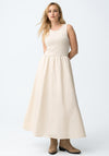 Tiffosi Womens Fuji Contrast Striped Maxi Dress, Beige