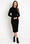 Tiffosi Basic Ribbed Knit Midi Dress, Black