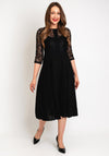 Tiffosi Pleated Skirt Midi Dress, Black