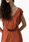 Tiffosi Menara Belted Midi Dress, Orange