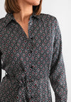 Tiffosi Sodade Geo Print Midi Shirt Dress, Black