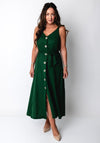 Tiffosi Shara Button Front Midi Dress, Green
