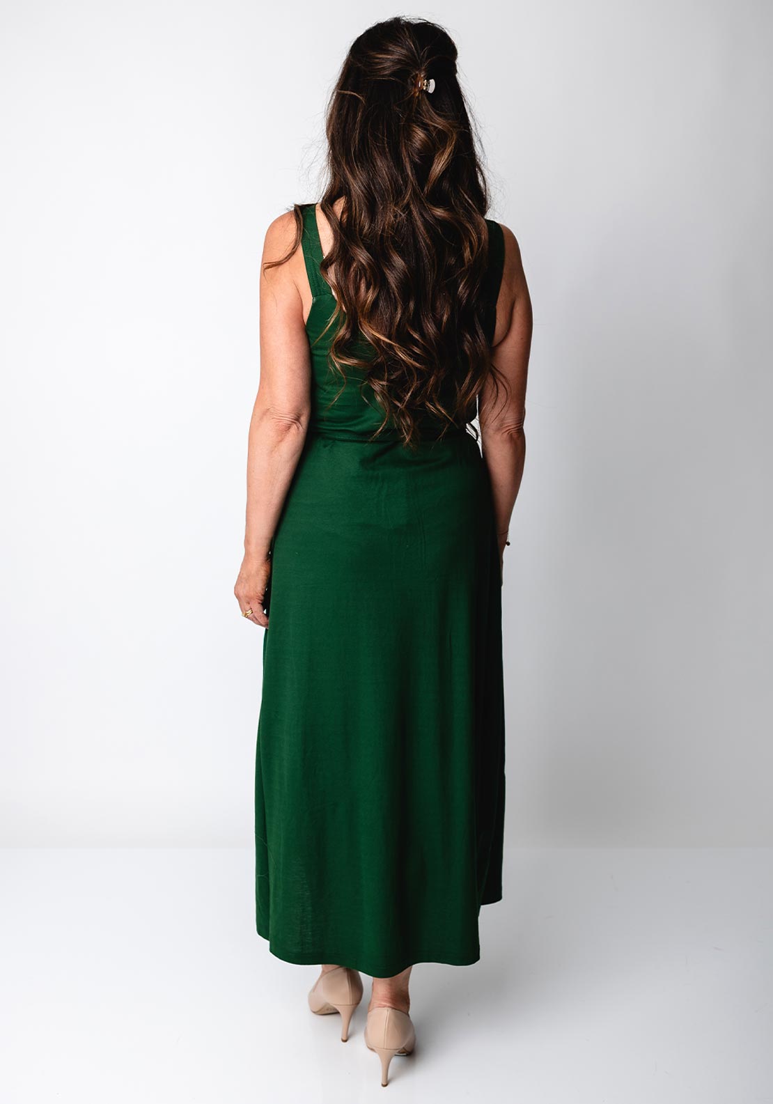 Tiffosi Shara Button Front Midi Dress, Green