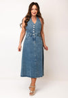 Tiffosi Brelle Halter Neck Denim Dress, Blue