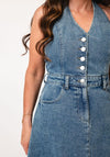 Tiffosi Brelle Halter Neck Denim Dress, Blue