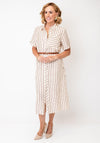 Tiffosi Striped Button-Down Midi Dress, Cream Multi