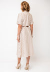 Tiffosi Striped Button-Down Midi Dress, Cream Multi