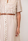 Tiffosi Striped Button-Down Midi Dress, Cream Multi