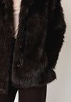 Tiffosi Faux Fur Button Up Jacket, Brown