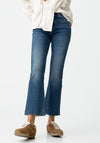Tiffosi Womens Megan Cropped Flare Jeans, Medium Blue