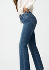 Tiffosi Womens Megan Cropped Flare Jeans, Medium Blue