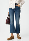 Tiffosi Womens Megan Cropped Flare Jeans, Medium Blue