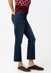 Tiffosi Womens Megan Cropped Flare Jeans, Dark Blue