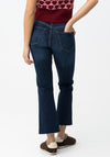 Tiffosi Womens Megan Cropped Flare Jeans, Dark Blue