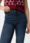 Tiffosi Womens Megan Cropped Flare Jeans, Dark Blue