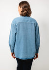 Tiffosi Gilda Pearl Embellished Denim Shacket, Blue