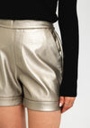 Tiffosi Sonia High Waist Metallic Shorts, Gold