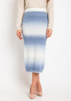 Tiffosi Keith Ombre Knitted Midi Skirt, Blue