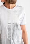 Tiffosi Womens Sofia Metallic T-Shirt, White & Silver