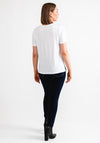 Tiffosi Womens Sofia Metallic T-Shirt, White & Silver