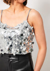 Tiffosi Paco Sequin Crop Top, Silver