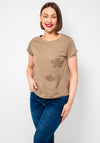 Tiffosi Lyon Beaded Flower T-Shirt, Brown