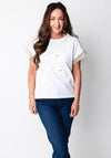 Tiffosi Nomada Crochet Trim T Shirt, White