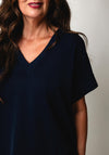 Tiffosi Trilho V Neck Side Tie Top, Navy