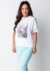 Tiffosi Aquatta Embellished Ocean Print T Shirt, White