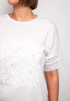 Tiffosi Aquatta Pearl Embellished T Shirt, White