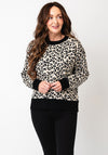 Tiffosi Midge Leopard Knit Jumper, Beige