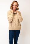 Tiffosi Chunky Knit Polo Neck Jumper, Beige