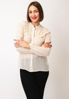 Tiffosi Dylan Dimple Sheer Blouse, Cream