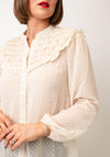 Tiffosi Dylan Dimple Sheer Blouse, Cream