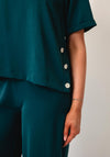 Tiffosi Button Embellished Relaxed Top, Green