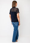 Tiffosi Mesh Detail Plain T-Shirt, Navy