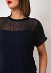 Tiffosi Mesh Detail Plain T-Shirt, Navy