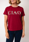 Tiffosi Round Neck T-Shirt with Slogan, Wine