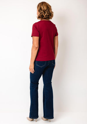 Tiffosi Round Neck T-Shirt with Slogan, Wine