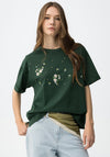 Tiffosi Floral Detail Round Neck T-Shirt, Green