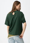 Tiffosi Floral Detail Round Neck T-Shirt, Green