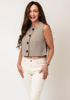 Tiffosi Giorgia Striped Waistcoat, Taupe