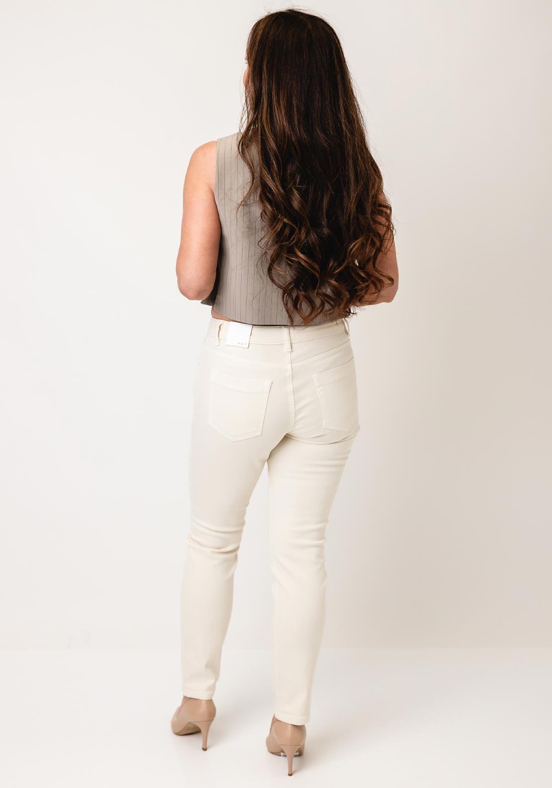 Tiffosi Giorgia Striped Waistcoat, Taupe